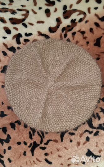 Берет и снуд уголок пух норки