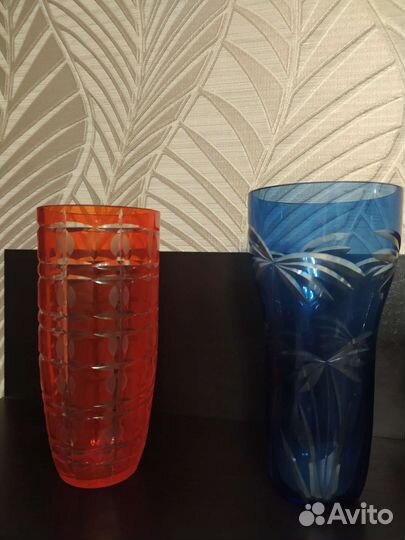 Вазы из цветного стекла СССР