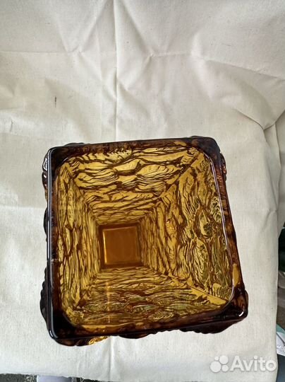 Ваза янтарный чешский хрусталь СССР винтаж