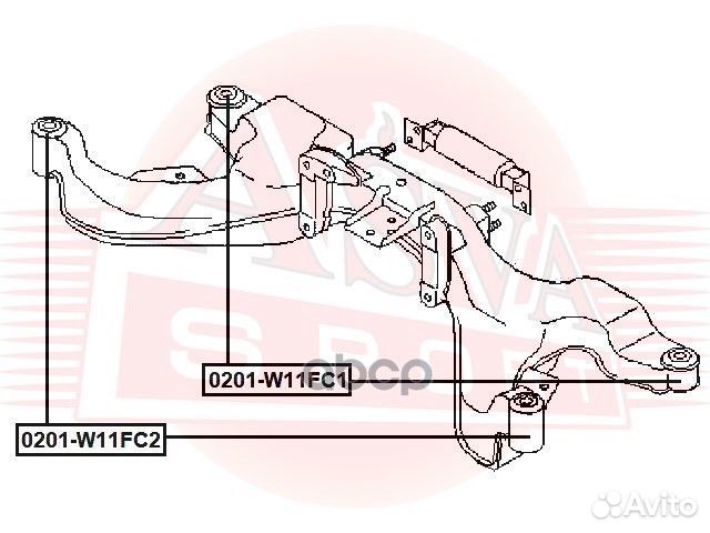 Сайлентблок задний передней балки 0201W11FC1 asva