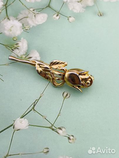 Брошь винтажная роза 70 гг США Б29 Д