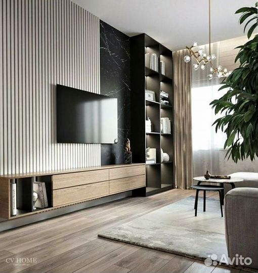 TV зона со шкафами на заказ