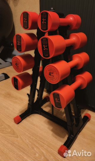 Набор гантелей Leko со стойкой