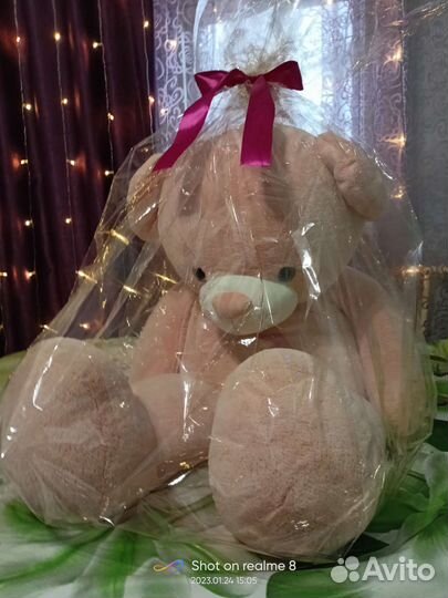 Плюшевый медведь новый 145см