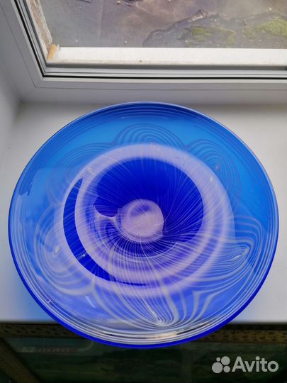 Терелка блюдо цветок А. Федоркова кобальт, Нити