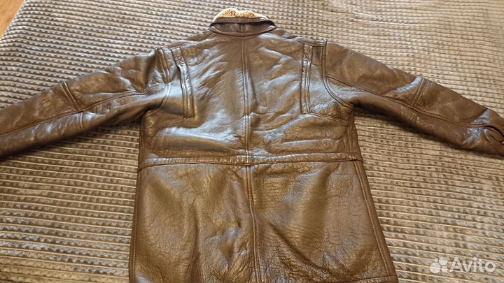 Кожаная куртка на овчине мужская