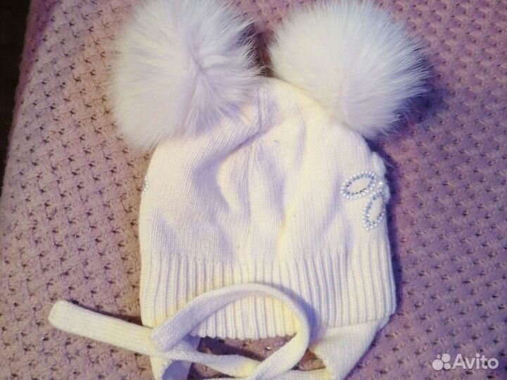 Шапка зимняя для девочки 48 50