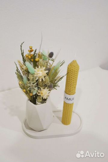 Подарочный набор женский с сухоцветами и свечей