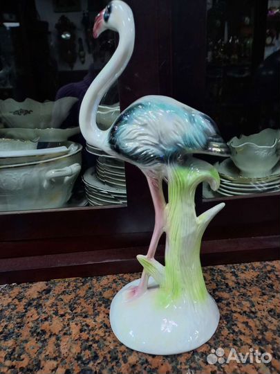 Статуэтка винтажная фарфоровая Фламинго