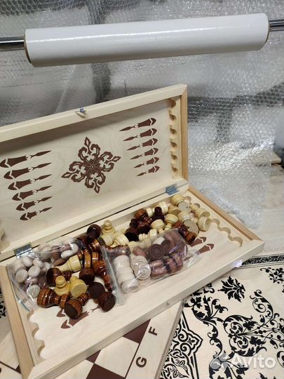 Шахматы, нарды 60 на 60, 3 в 1 нар.шахм.шашки