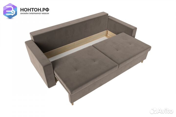 Диван пантограф Белфаст велюр коричневый