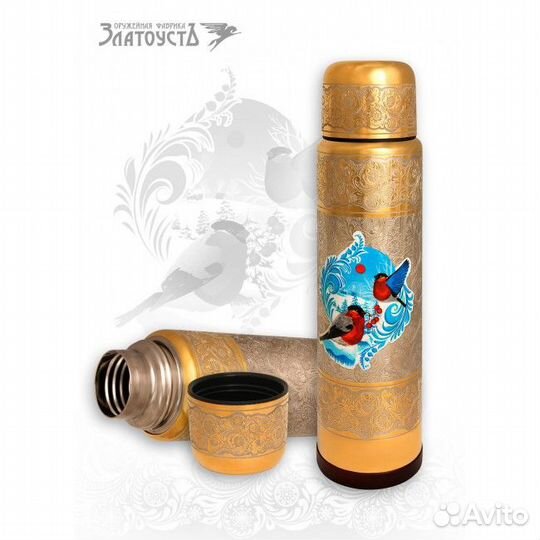 Термос «Снегири»