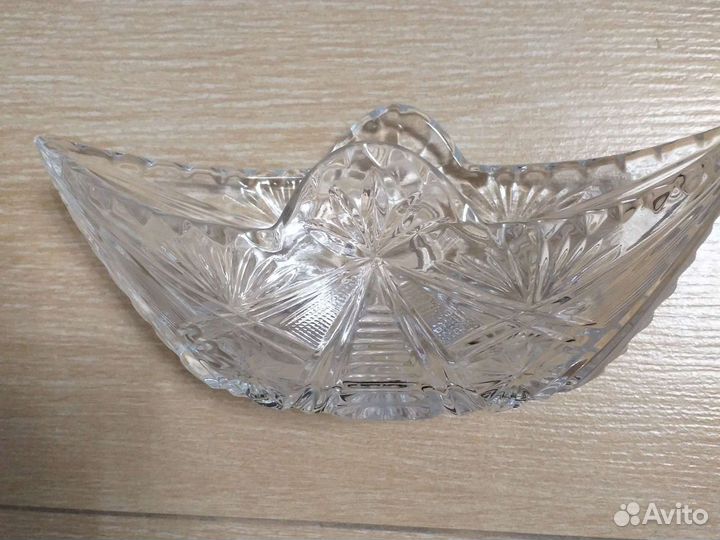 Ваза хрустальная СССР лодочка
