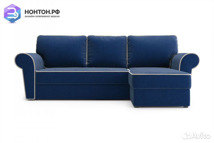 Диван угловой дельфин Прованс темно-синий
