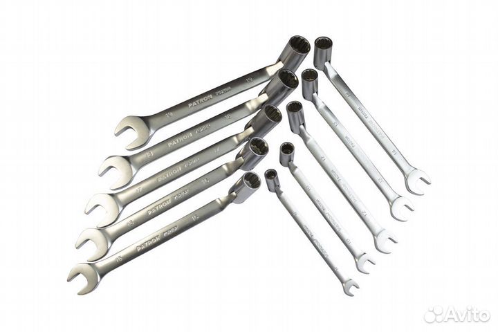 Набор ключей рожково-торцевых шарнирных 10 пр. (8