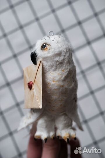 Ватная елочная игрушка сова Букля Гарри Поттер