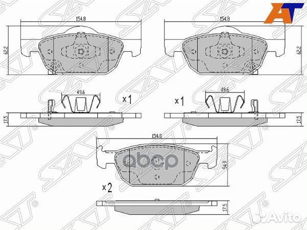 Колодки тормозные перед honda accord CU# 08-13