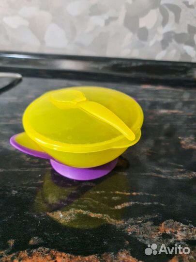 Тарелка детская lubby на присоске с ложкой