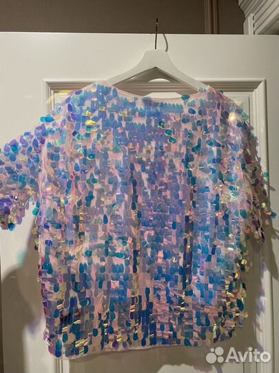Zara новая праздничная блузка топ с пайетками M