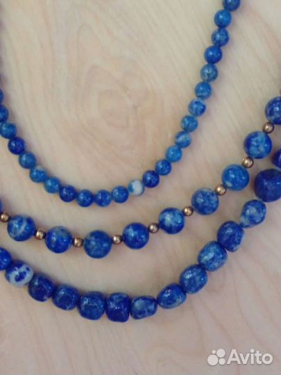 Винтажные бусы из лазурита