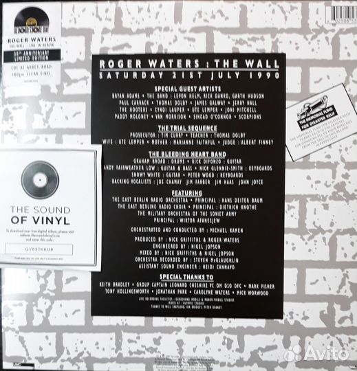 Виниловая пластинка Roger Waters- THE wall