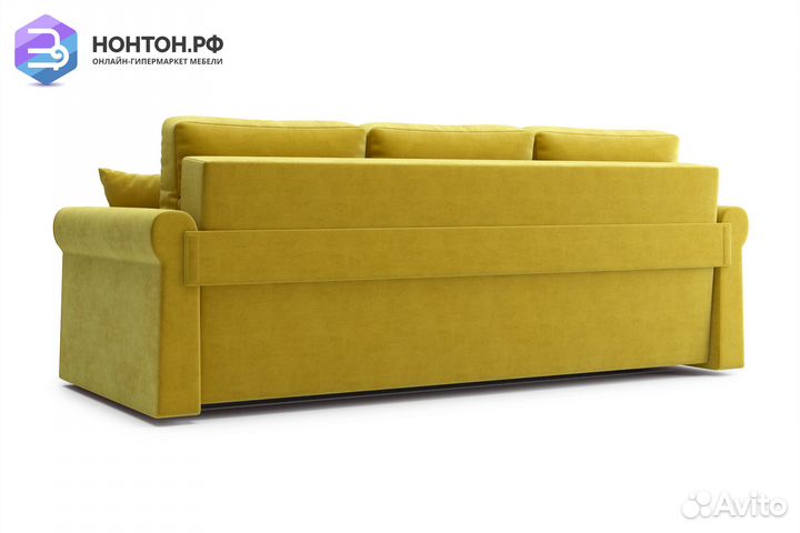 Диван еврокнижка Лира 3-х местный горчичный