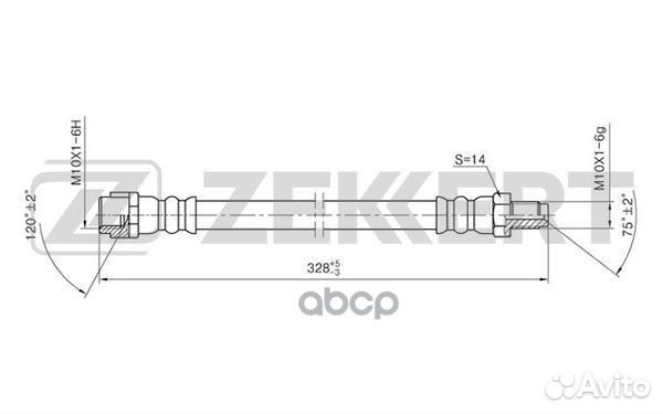 Шланг тормозной задний MB ML (W163) 00- bs-9283