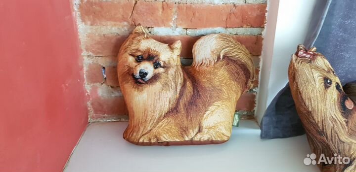 Сова, шпиц подушка-игрушка из гобелена