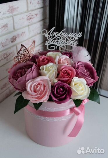 Розы из мыла Мыльные цветы Подарок на 8 марта