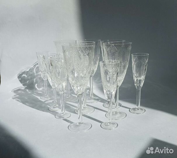 Бокалы Винные лзхс СССР 2 набора хрустальные