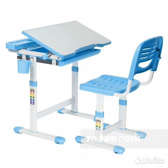 Растущая парта И стул cantare голубой цвет