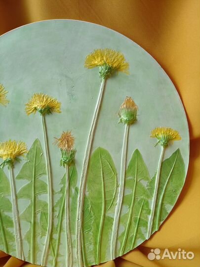 Ботанический барельеф 28см. Декор для дома