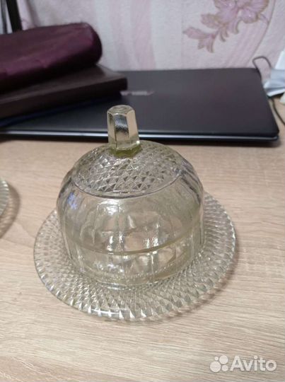 Масленка СССР стекло Фруктовница Ваза