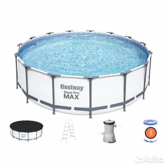 Каркасный бассейн Bestway 427x107+фильтр+лест+тент