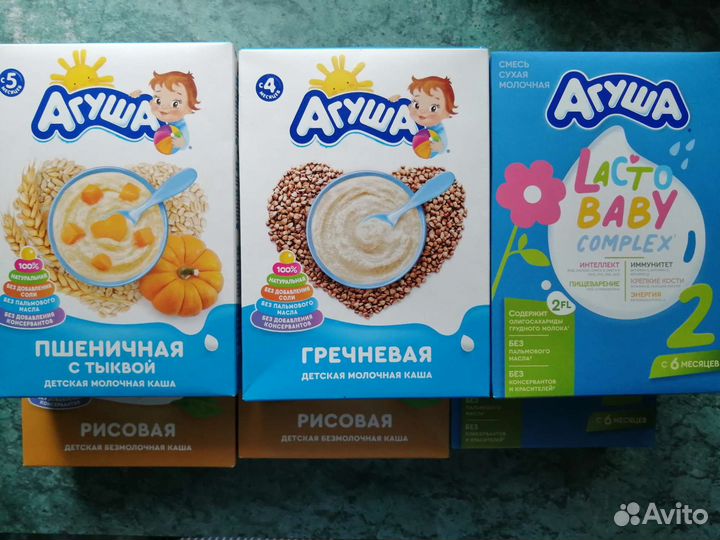 Смесь и каши Агуша(рисовая, гречневая, пшеничная)