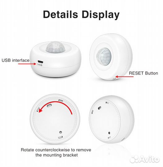 Датчик движения WiFi/Zigbee Tuya