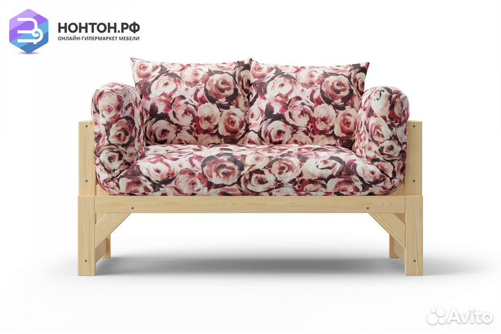 Диван кушетка Амбер розовый с узором
