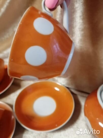 Чайные пары и сахарница. Винтаж СССР