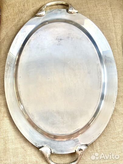 Поднос антикварный посеребренный