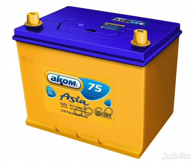 Акб 6ст-75 75Ah 630A - обратная 260x173x225