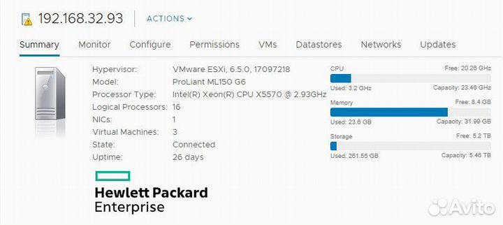 Сервер HP ProLiant ML150 G6 40GB X5570
