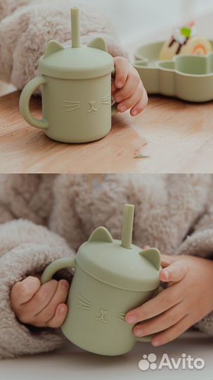 Набор детской посуды на присоске