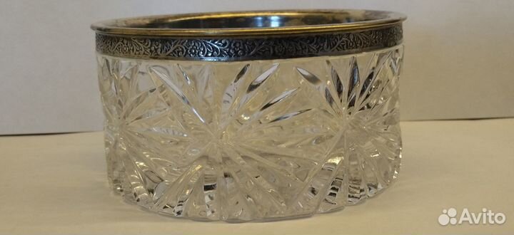 Ваза, конфетница,салатница хрусталь, мельхиор ссс