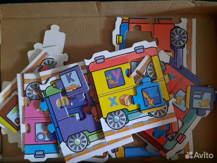 Пазл - паровозик Учим Буквы и Цифры