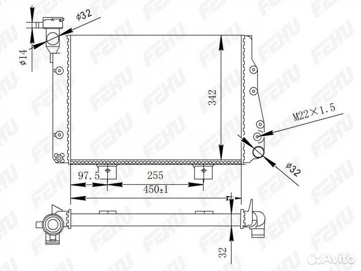 FRC1496M Радиатор охлаждения (сборный) vaz 2105, 2