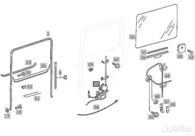 Стеклоподъемник задний на G-class 463/461 новый