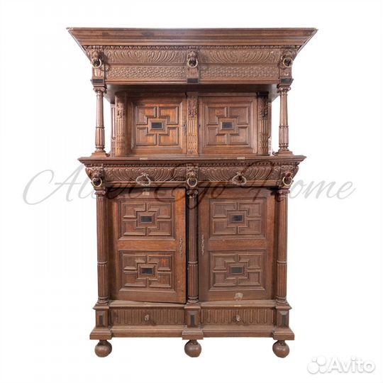 Антикварный шкаф с гранёными филёнками 1850-х гг