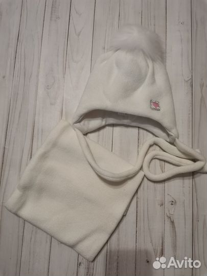 Комплект шапка, шарф зимние