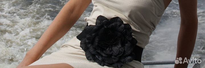 Пояс чёрный с цветком