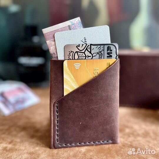 Кардхолдер-твистер из кожи SinqueStelle коричневый